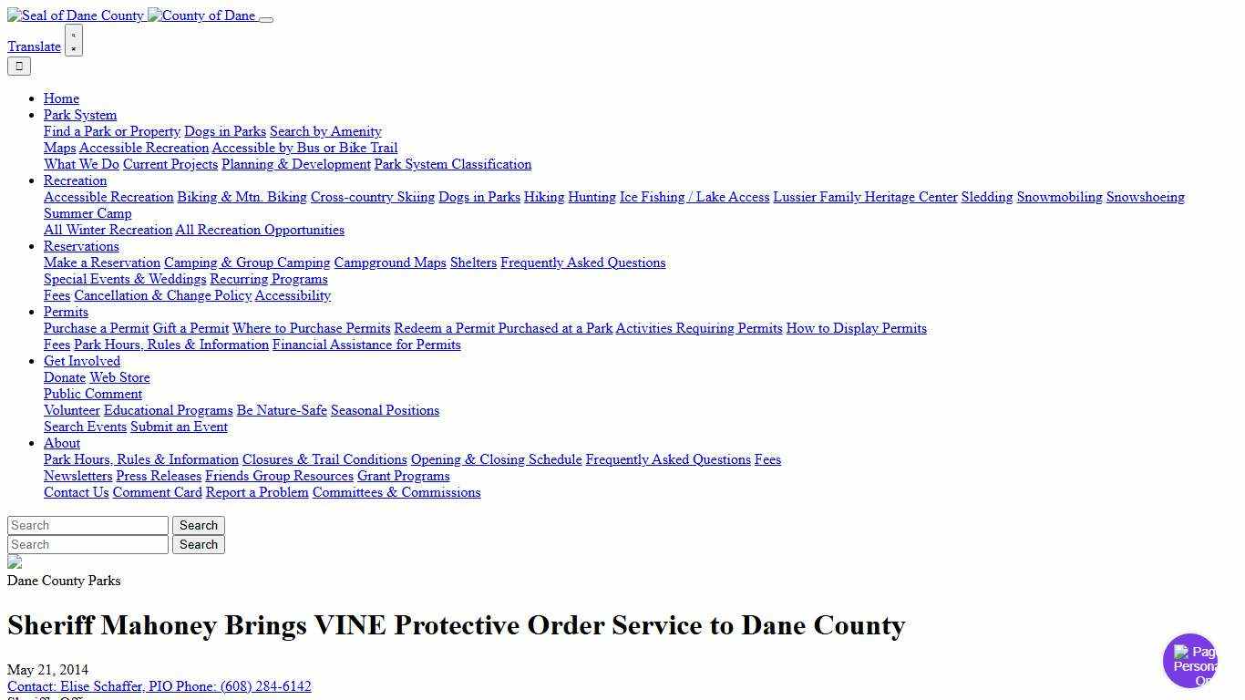 Press Releases Dane County Parks